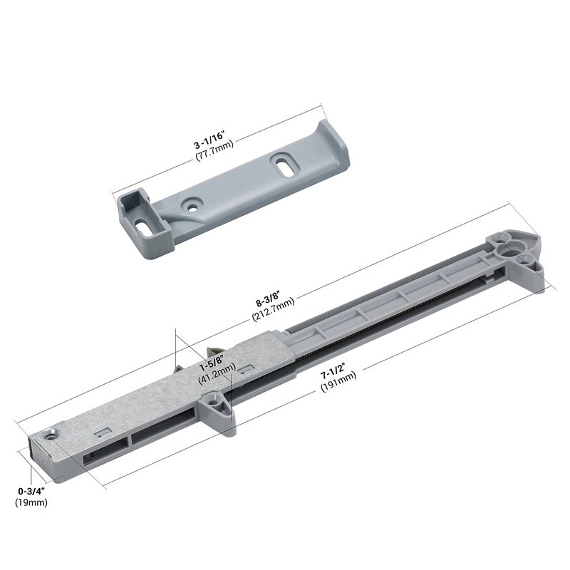 ROK 2-Pack Rok Hardware Soft Close for Wood Drawers/Soft Close Drawer Adapter/Add-On/Retrofit (Gray), SCD104G - Image 2